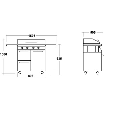 Barbecue gaz Steel Caddie 4